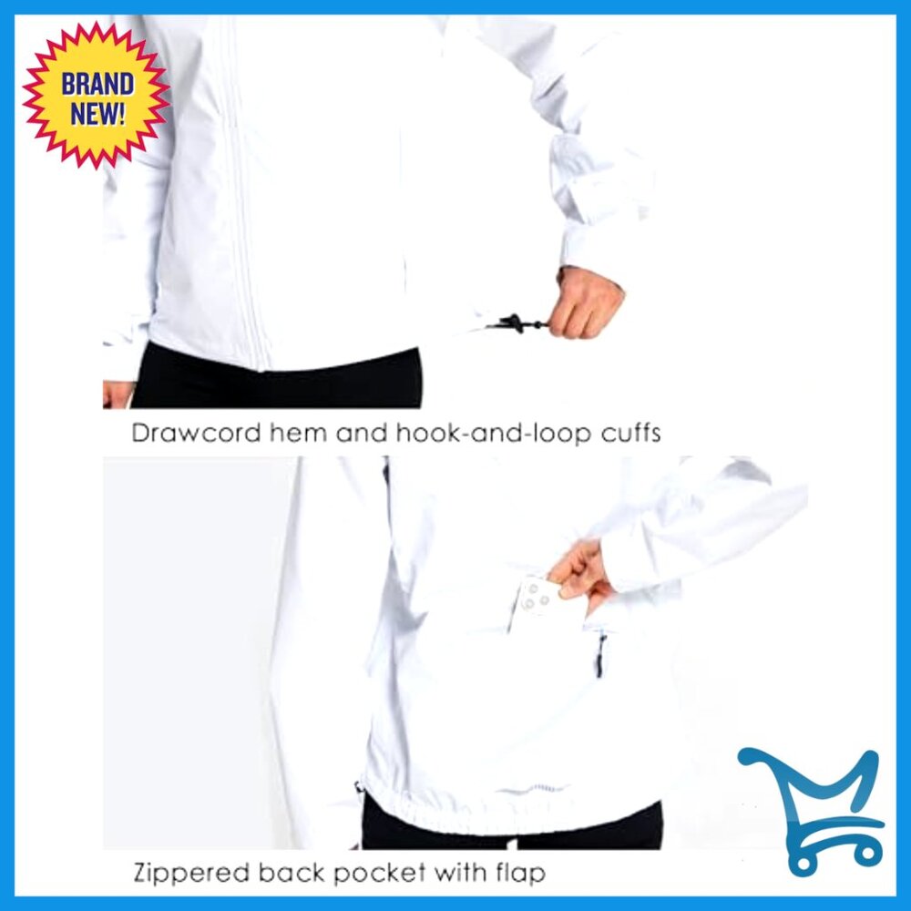 Lightweight Packable Rain Jacket Windproof Cyclin… - image 6